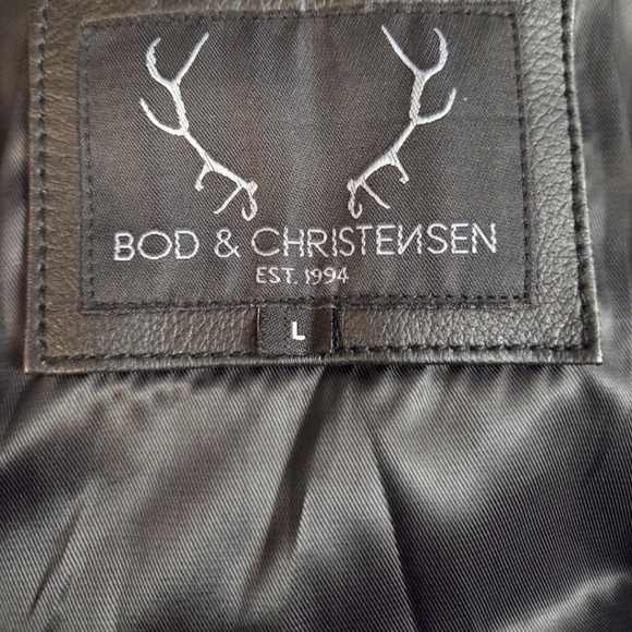 Bod & Christensen Black Leather Jacket - Picture 2 of 2